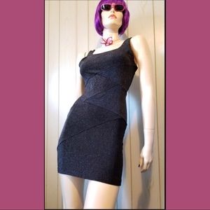 sExY VTG 80s Bodycon Disco Glitter Glam Lurex Lycra MiniDress